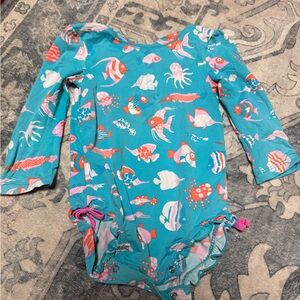Hatley Kids Swim Rashguard - Teal with Fish Print